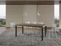 Mesa extensible 90x200/304 cm Everyday gris paloma patas antracita