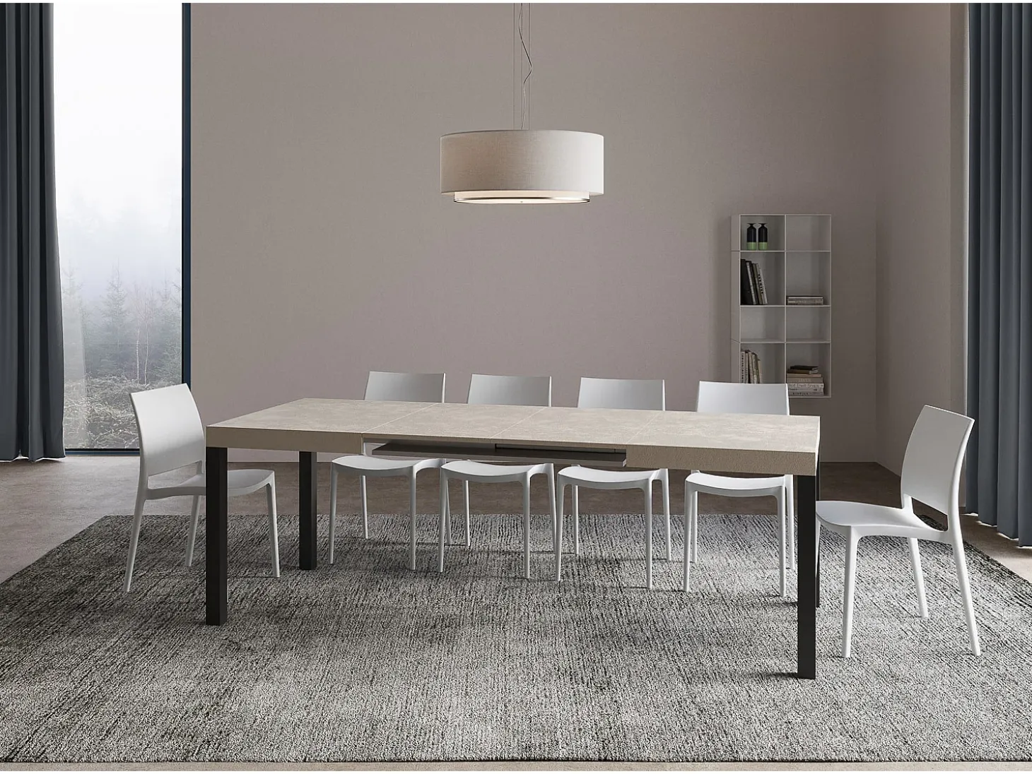 Mesa extensible 120/224x90 cm Everyday cachemira patas antracita