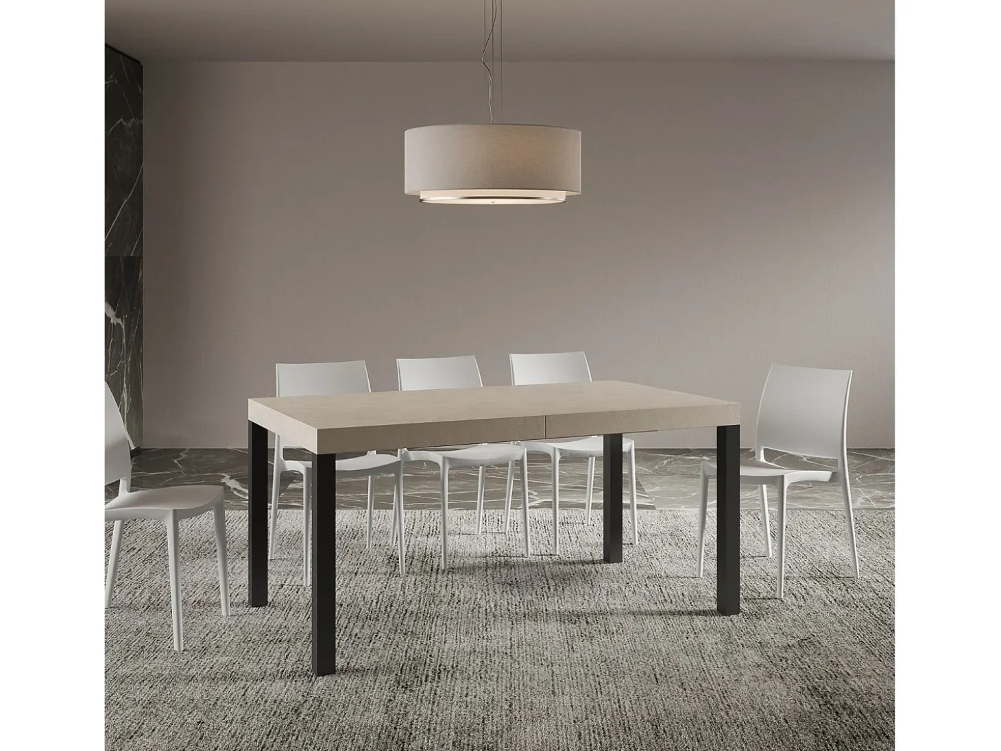 Mesa extensible 160/264x90 cm Everyday cachemira patas antracita