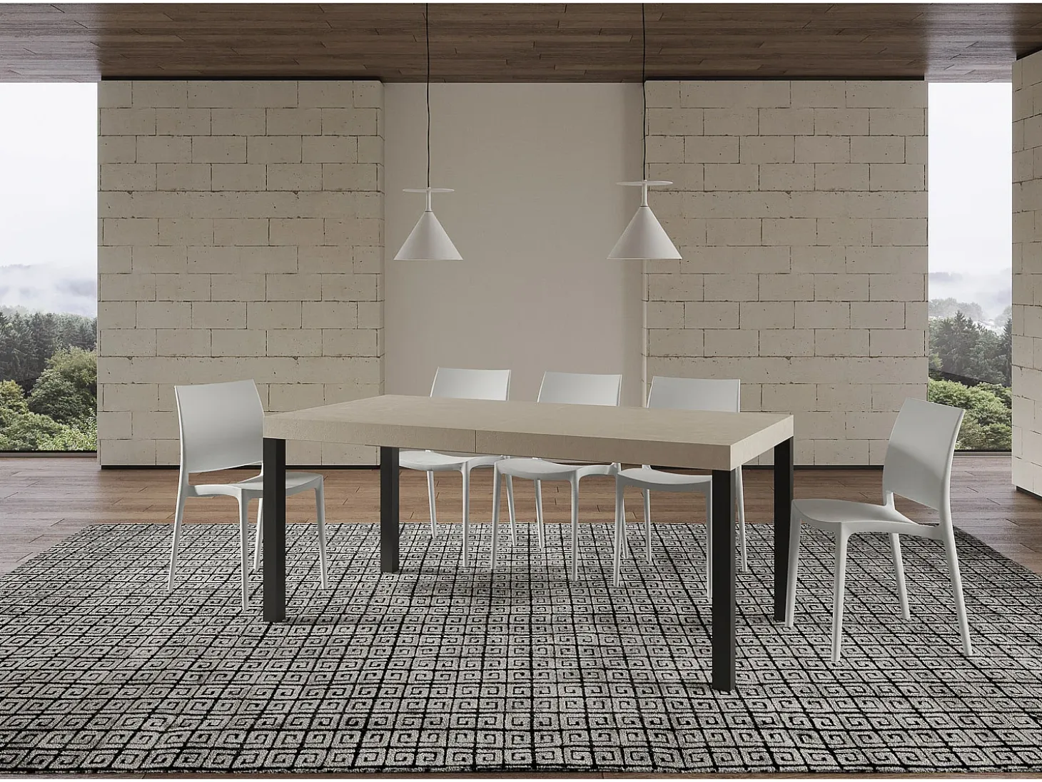 Mesa extensible 180/440x90 cm Everyday cachemira patas antracita