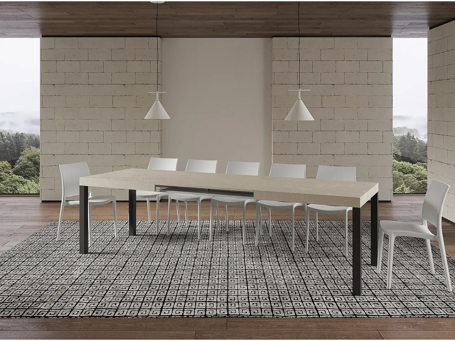 Mesa extensible 180/440x90 cm Everyday cachemira patas antracita