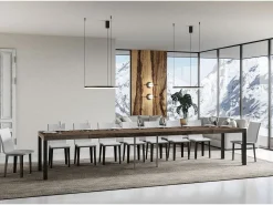 Mesa extensible 90x200/460 cm Everyday Premium Nogal estructura Antracita