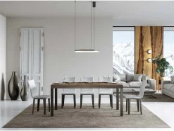 Mesa extensible 90x200/460 cm Everyday Premium Nogal estructura Antracita