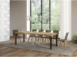Mesa extensible 90/246x90 cm Everyday roble natural patas antracita