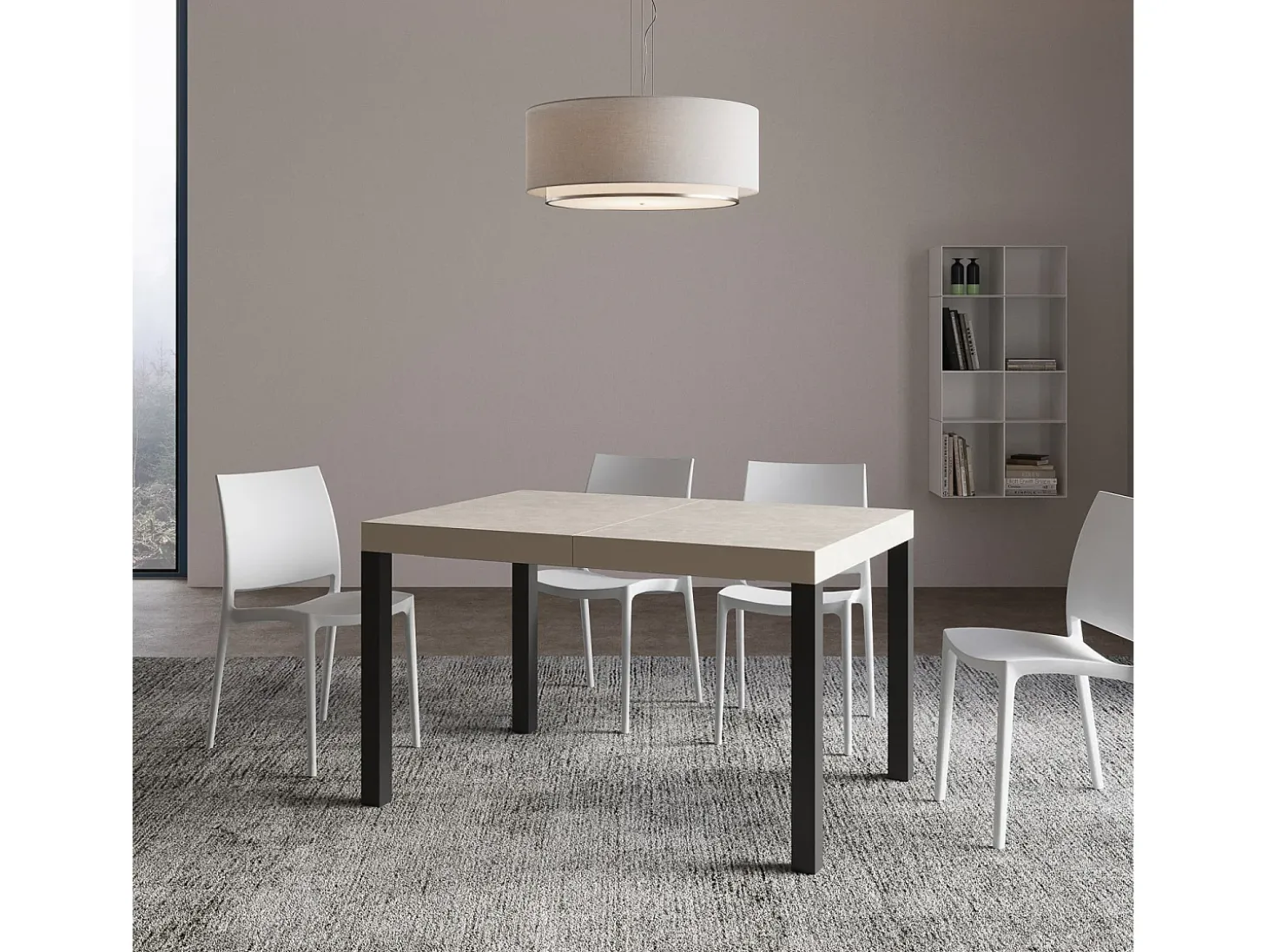 Mesa extensible 140/400x90 cm Everyday cachemira patas antracita