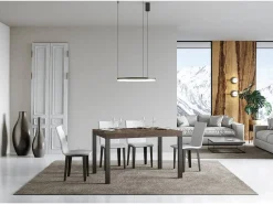 Mesa extensible 120/380x90 cm Everyday Premium patas nogal antracita