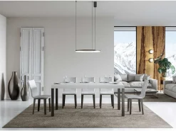Mesa extensible 180/440x90 cm Everyday fresno blanco patas antracita