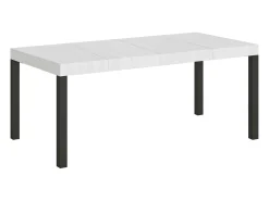 Mesa extensible 180/284x90 cm Everyday Premium fresno blanco patas antracita