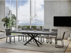 Mesa extensible 90x200/460 cm Famas Cemento estructura Antracita
