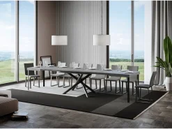 Mesa extensible 90x120/380 cm Famas Cemento patas Antracita