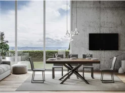Mesa extensible 90x180/284 cm Famas Evolution Nogal estructura Antracita