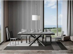 Mesa extensible 90x120/224 cm Famas Evolution Cemento estructura Antracita