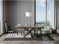 Mesa extensible 90x120/380 cm Famas Evolution Nogal estructura Antracita
