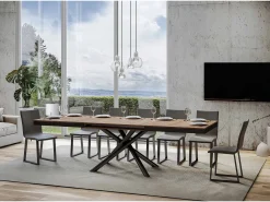 Mesa extensible 90x160/420 cm Famas Evolution Roble Natural estructura Antracita