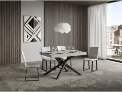 Mesa extensible 90x140/244 cm Famas Cachemira estructura Antracita