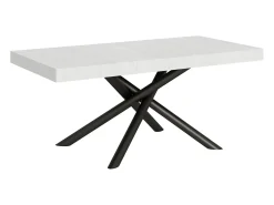 Mesa extensible 90x180/284 cm Famas Fresno Blanco estructura Antracita