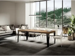 Mesa extensible 120/380x90 cm Flame roble natural patas antracita