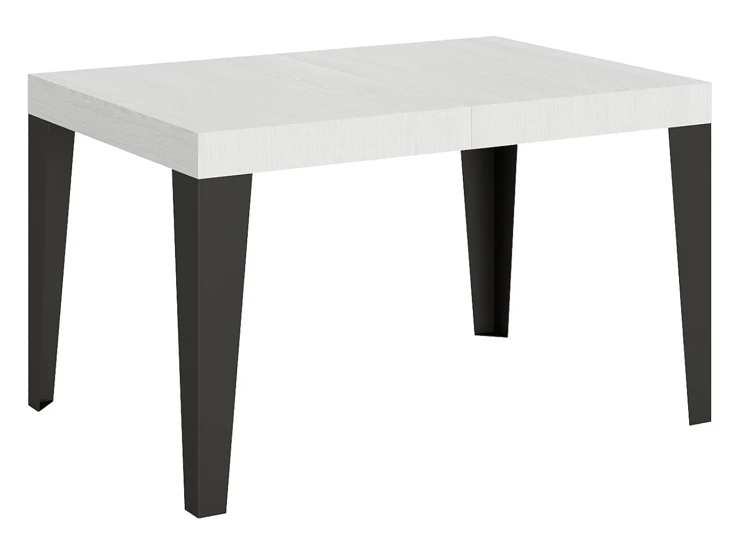 Mesa extensible 140/400x90 cm Flame fresno blanco patas antracita
