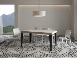 Mesa extensible 90x160/420 cm Flame Premium Cachemira patas antracita