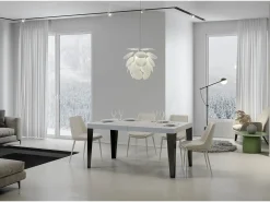 Mesa extensible 90x180/440 cm Flame Premium Fresno Blanco estructura Antracita