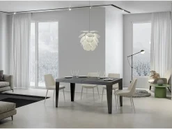 Mesa extensible 90x180/440 cm Flame Premium Cemento estructura Antracita