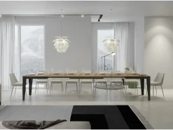 Mesa extensible 160/420x90 cm Flame Evolution roble natural estructura et patas antracita