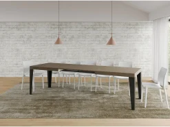 Mesa extensible 180/284x90 cm Flame gris paloma patas antracita