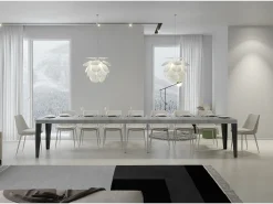 Mesa extensible 120/380x90 cm Flame Premium patas hormigón antracita