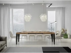 Mesa extensible 200/460x90 cm Flame roble natural patas antracita