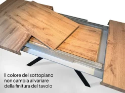 Mesa extensible 120/380x90 cm Fresno blanco llama patas antracita