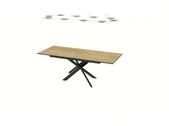 Mesa extensible 90x160/220 cm Ganty Nogal - Canto antracita Estructura antracita