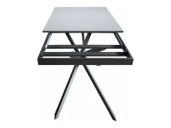 Mesa extensible 90x120/180 cm Ganty Fresno Blanco - canto del mismo color que la estructura Antracita