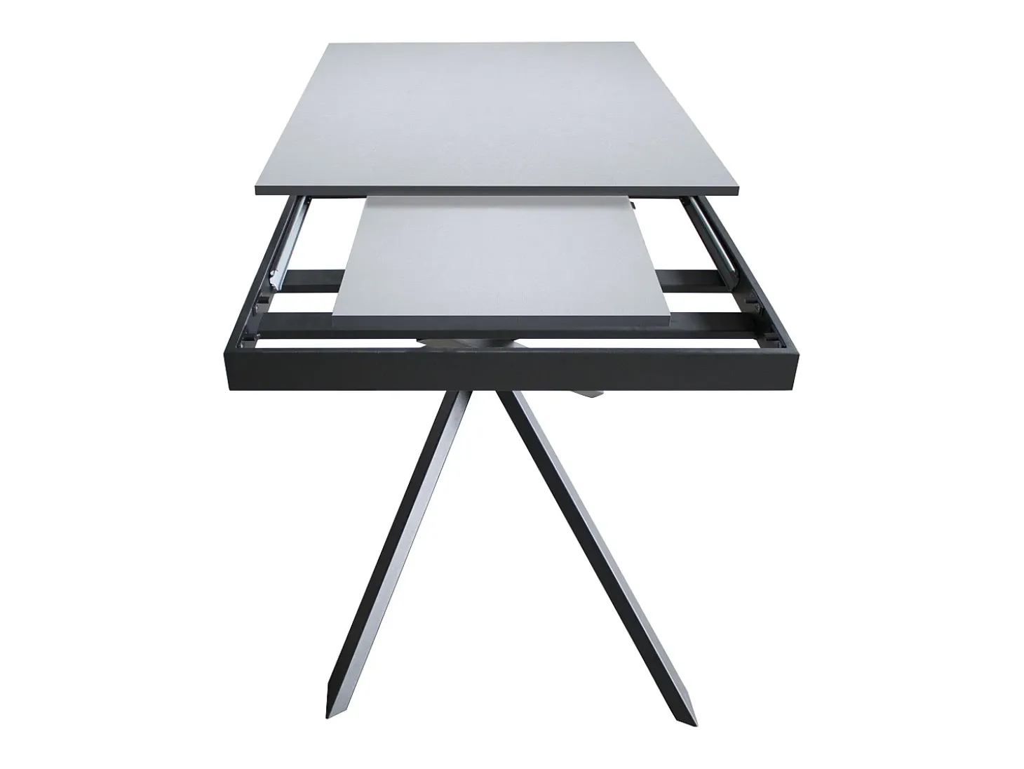Mesa extensible 90x120/180 cm Ganty Fresno Blanco - canto del mismo color que la estructura Antracita