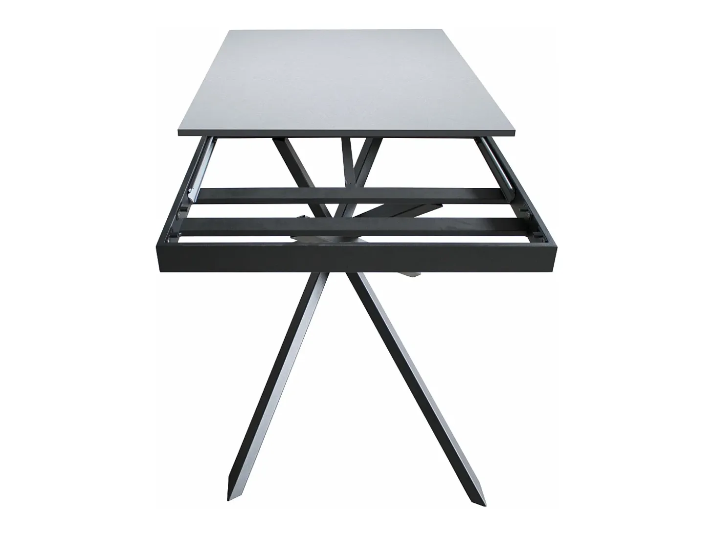 Mesa extensible 90x120/180 cm Ganty Roble Nature - Canto antracita Estructura antracita