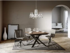 Mesa extensible 90x120/180 cm Ganty Roble Nature - Canto antracita Estructura antracita