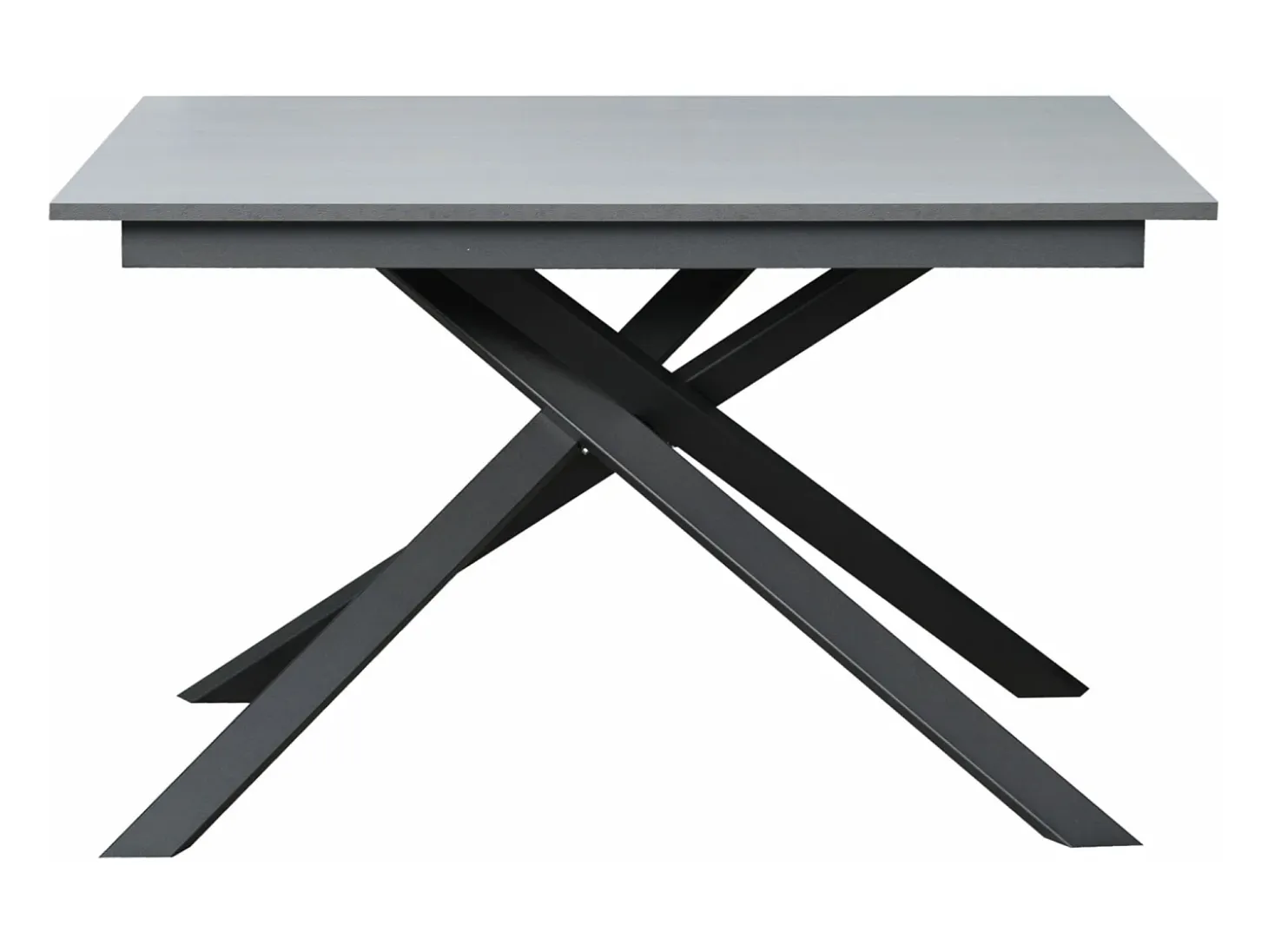 Mesa extensible 90x120/180 cm Ganty Bianco Spatolato - borde del mismo color que la estructura Antracita