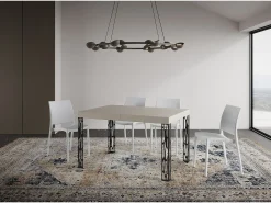 Mesa extensible 90x120/224 cm Ghibli Cachemira estructura Antracita