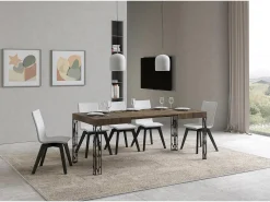 Mesa extensible 70x110/194 cm Ghibli Nogal estructura Antracita