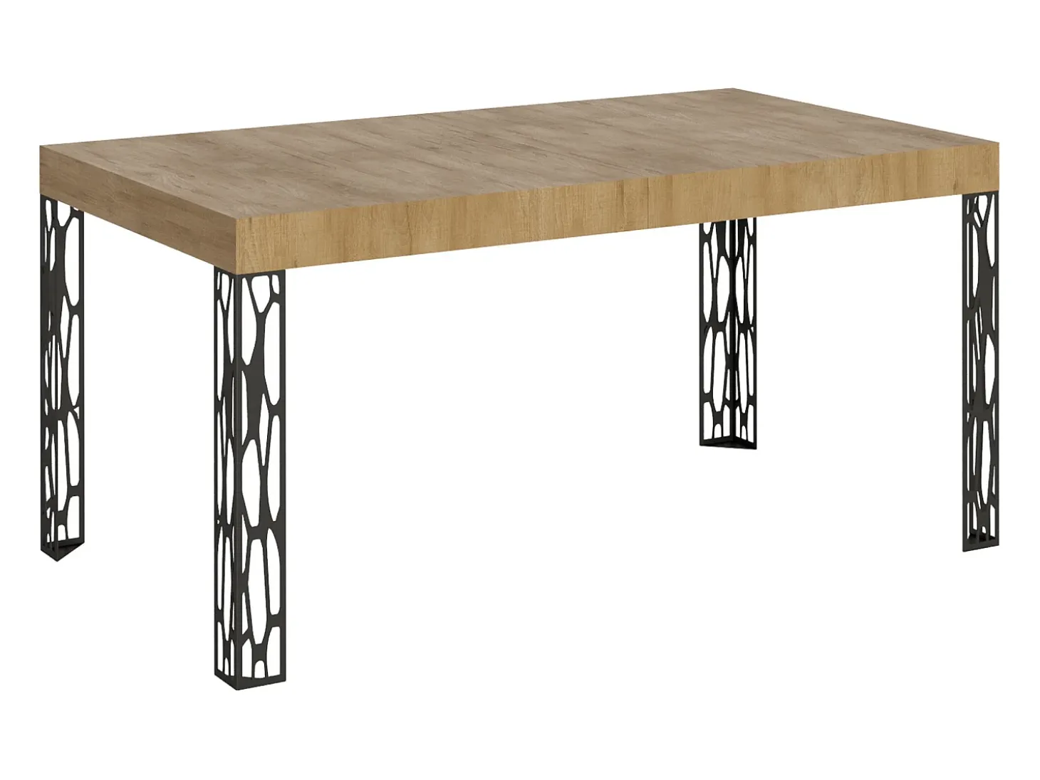 Mesa extensible 90x160/264 cm Ghibli Roble Natural estructura Antracita