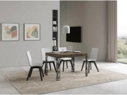 Mesa extensible 80x120/204 cm Ghibli Nogal estructura Antracita