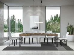 Mesa extensible 90x140/244 cm Ghibli Nogal estructura Antracita