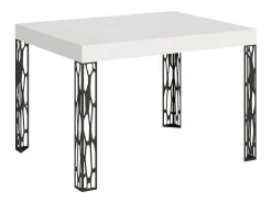 Mesa extensible 80x120/204 cm Ghibli Fresno Blanco estructura Antracita