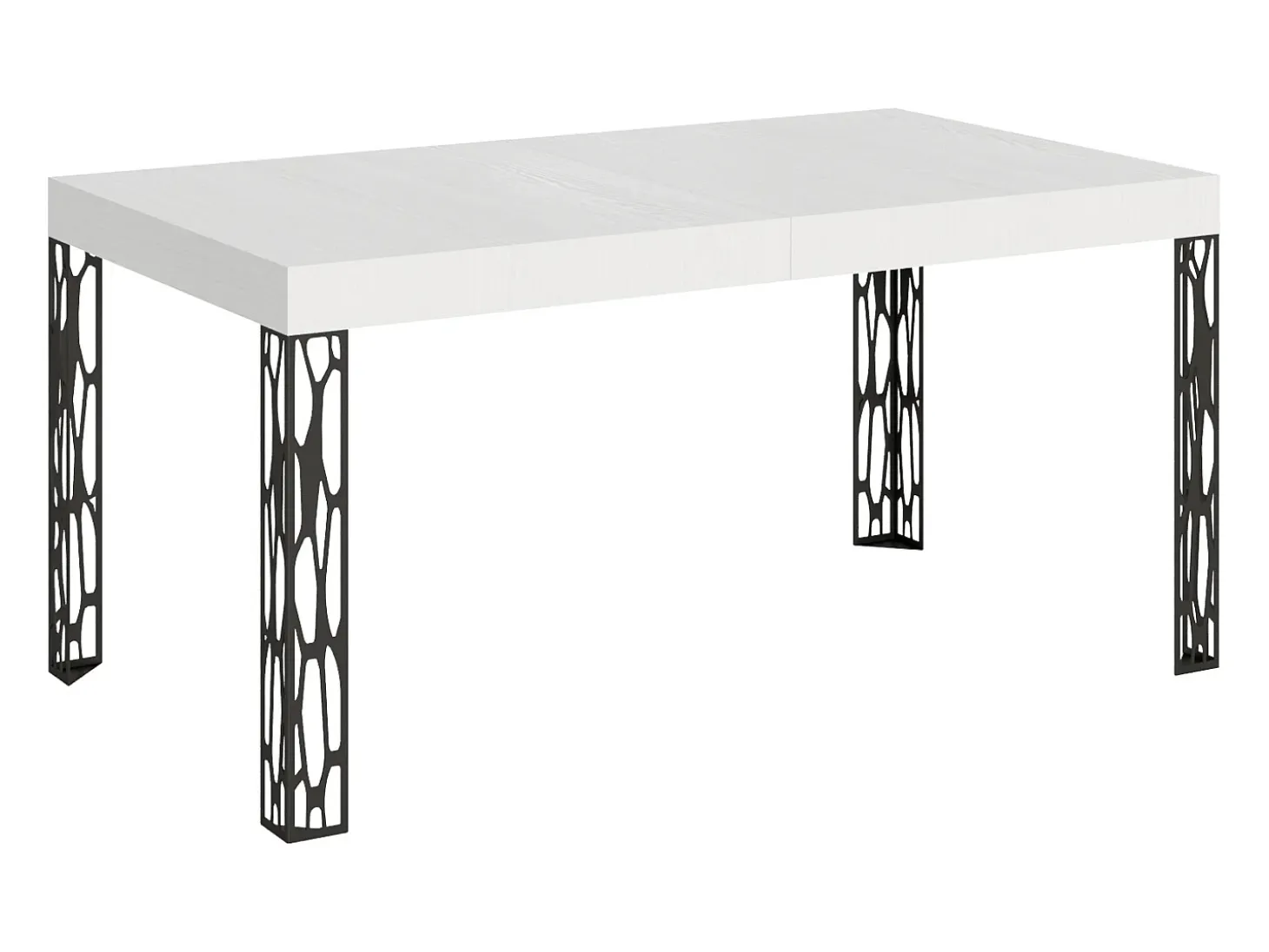 Mesa extensible 80x160/244 cm Ghibli Fresno Blanco estructura Antracita