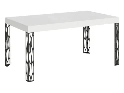 Mesa extensible 90x160/264 cm Ghibli Fresno Blanco estructura Antracita