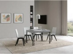 Mesa extensible 80x120/204 cm Ghibli Cemento estructura Antracita