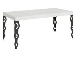 Mesa extensible 200/460x90 cm Karamay fresno blanco patas antracita