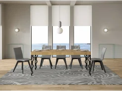 Mesa extensible 90x130/390 cm Karamay Premium Roble Natural estructura Antracita
