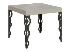 Mesa extensible 90/246x90 cm Karamay cachemira patas antracita