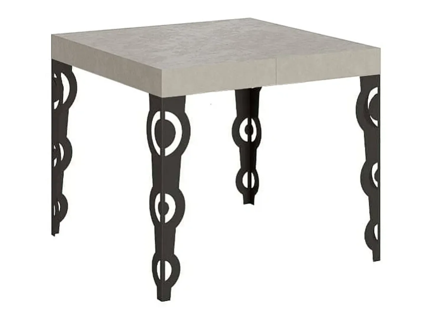 Mesa extensible 90/246x90 cm Karamay cachemira patas antracita