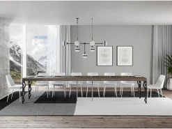 Mesa extensible 90x200/460 cm Karamay Premium Nogal estructura Antracita